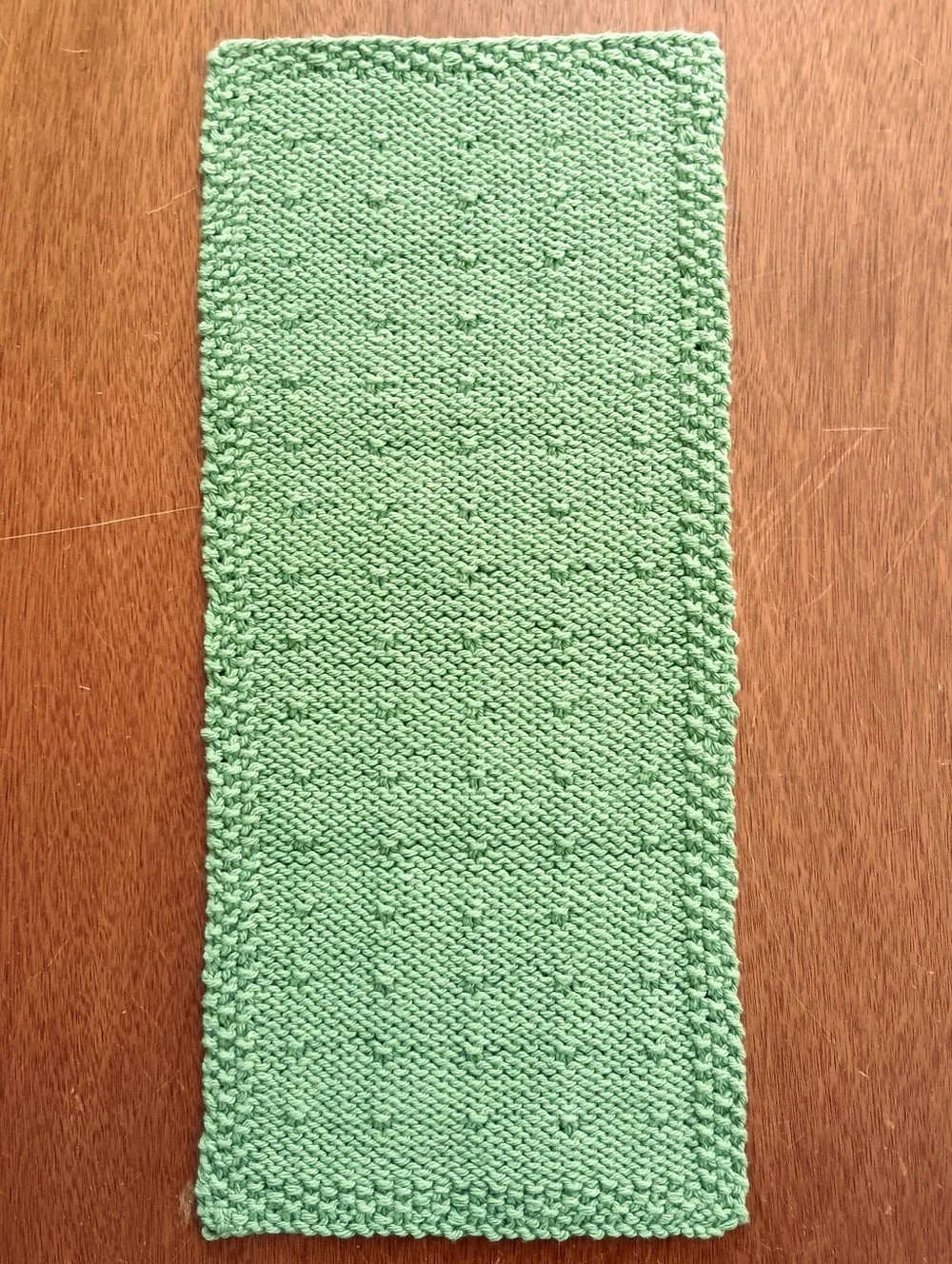 Hand Crafted Handknit Rosemary Green Cotton Dotted Design Fingertip Hand Towel